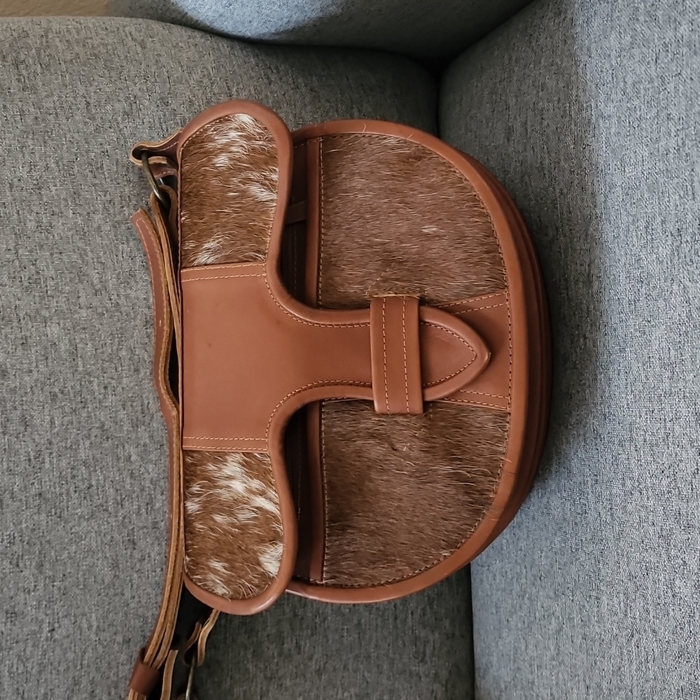 Vintage handmade leather bad